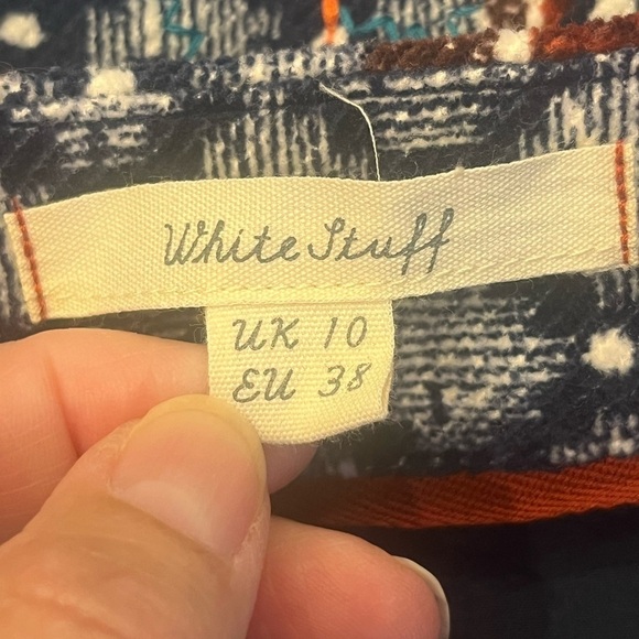 WHITE STUFF Navy Patterned Midi Skirt - Picture 5 of 8